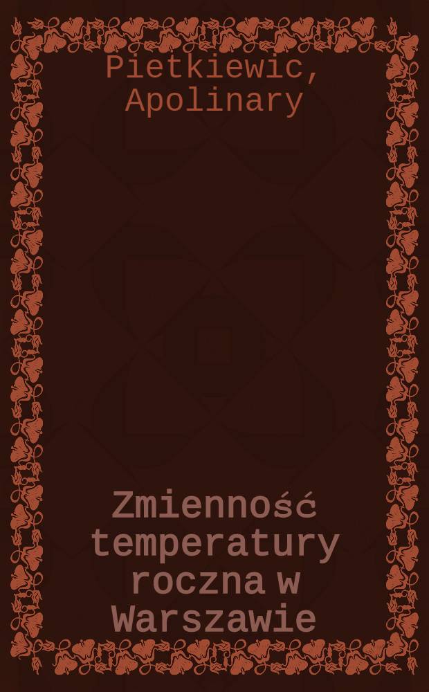 Zmienność temperatury roczna w Warszawie