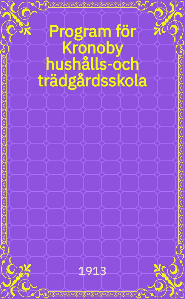 Program för Kronoby hushålls-och trädgårdsskola