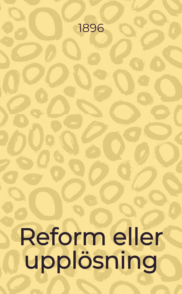 Reform eller upplösning : Ett uttalande i frågan om premie beräkningen i Finska brandstods bolaget för landet