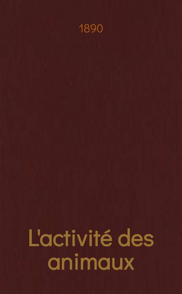 L'activité des animaux