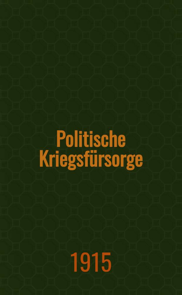 Politische Kriegsfürsorge