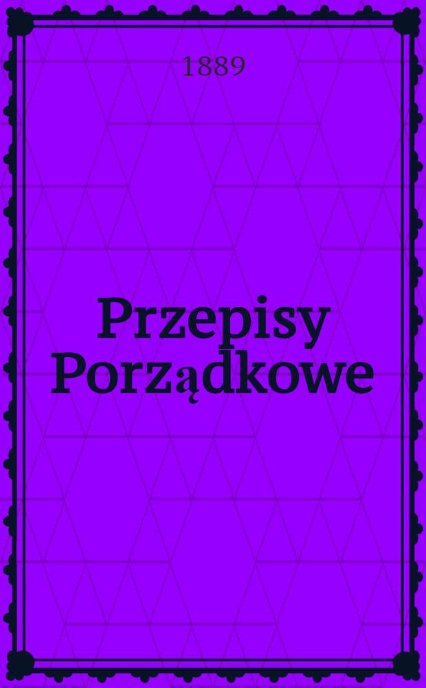 Przepisy Porządkowe
