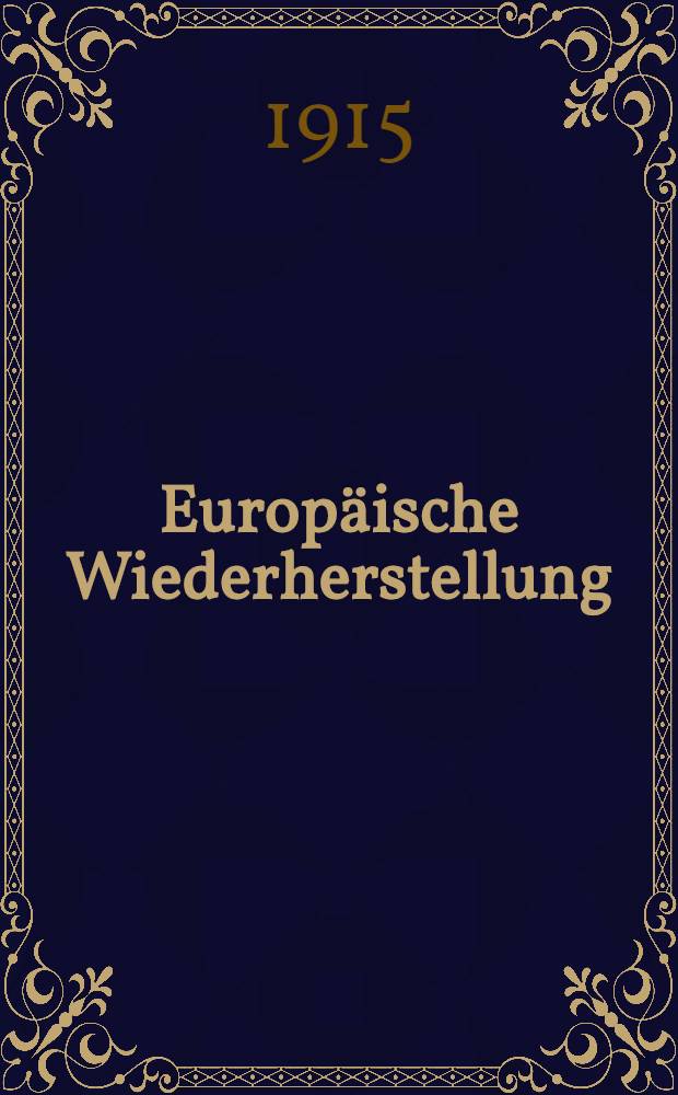 Europäische Wiederherstellung
