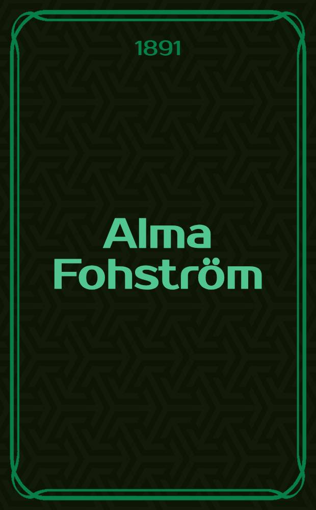 Alma Fohström