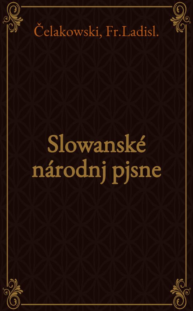 Slowanské národnj pjsne