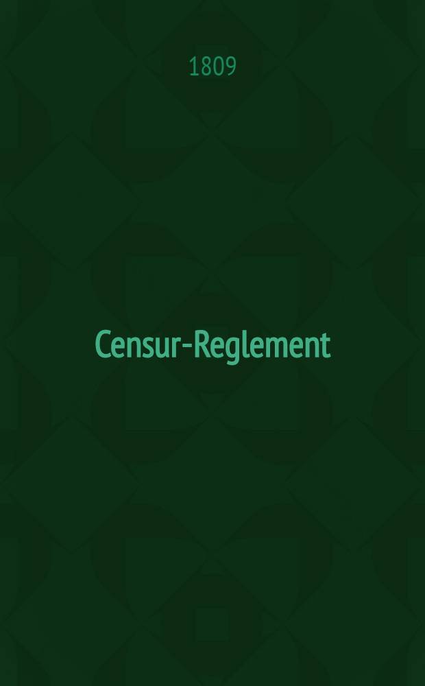 Censur-Reglement
