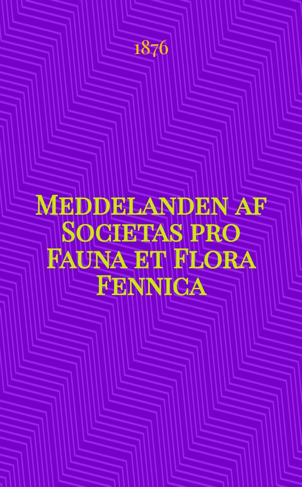 Meddelanden af Societas pro Fauna et Flora Fennica