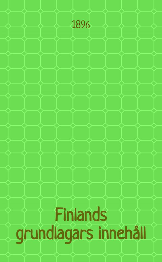 Finlands grundlagars innehåll