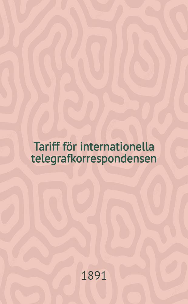 Tariff för internationella telegrafkorrespondensen