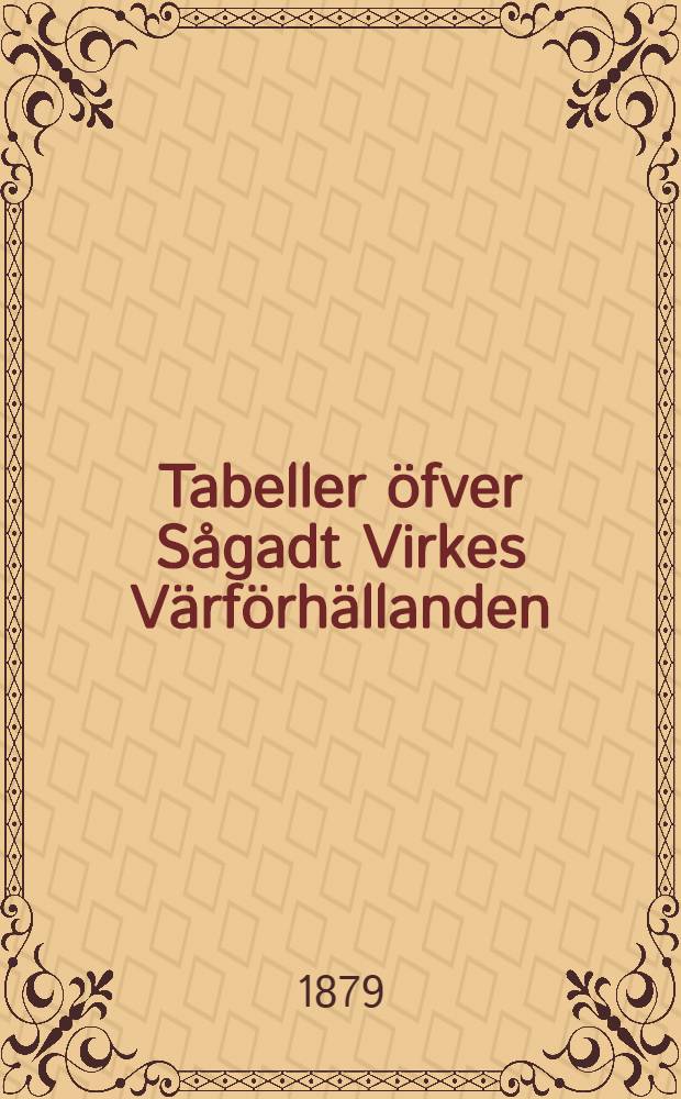 Tabeller öfver Sågadt Virkes Värförhällanden : allt med tillämpning på förhållandena i Sverge...Finland