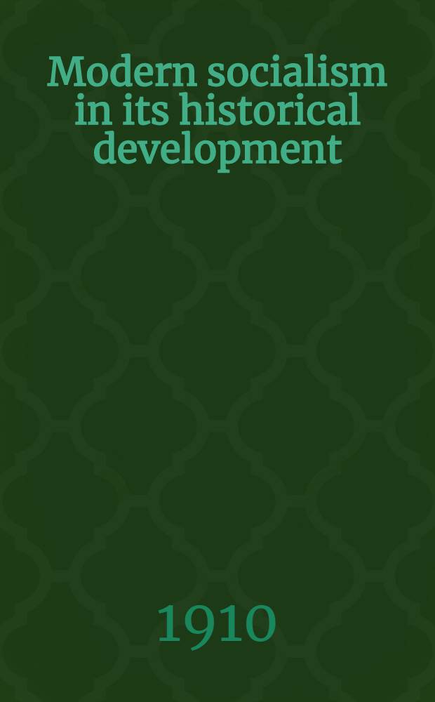 Modern socialism in its historical development