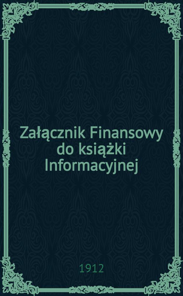 Załącznik Finansowy do książki Informacyjnej : Punkt 5 porządku dziennego