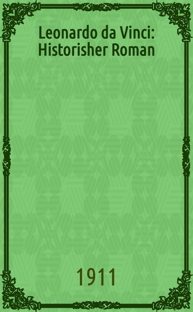 Leonardo da Vinci : Historisher Roman