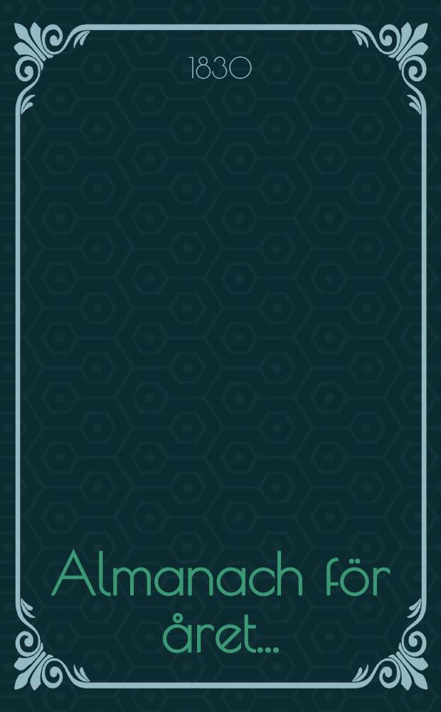 Almanach för året ...