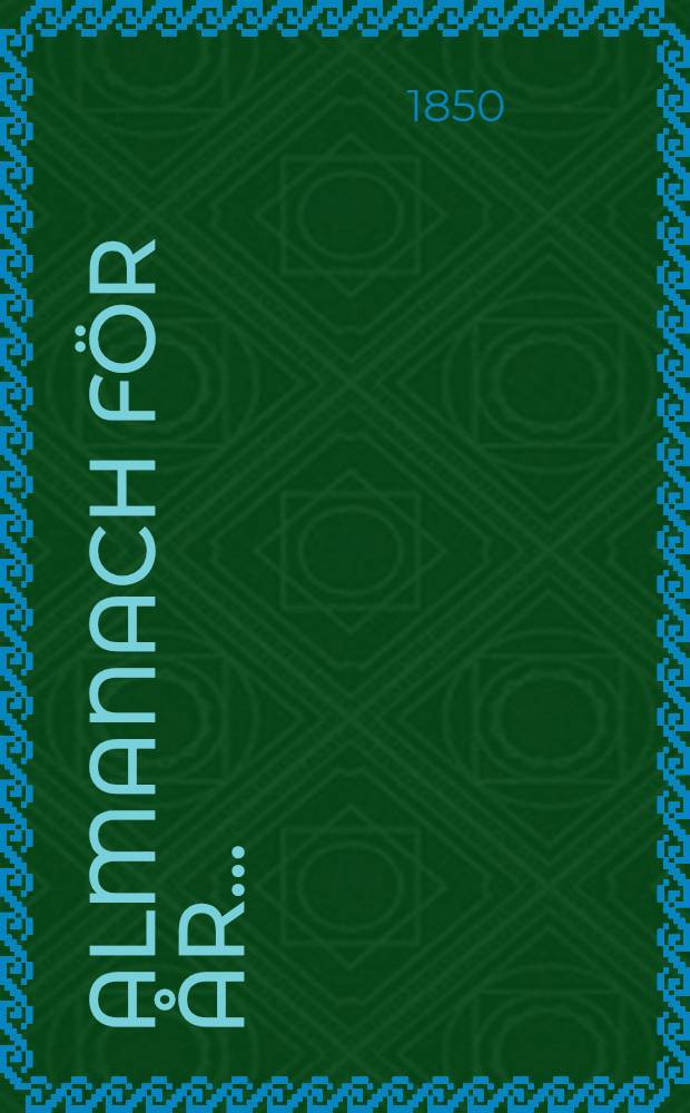 Almanach f&ouml;r &aring;r ...
