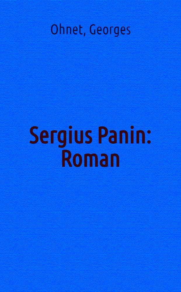 Sergius Panin : Roman