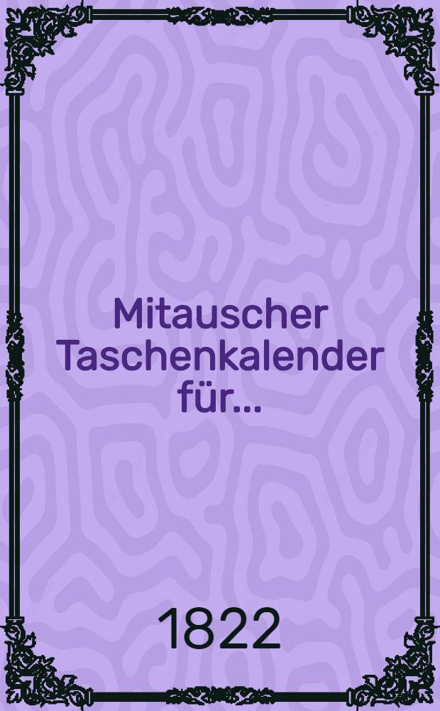 Mitauscher Taschenkalender f&uuml;r ..
