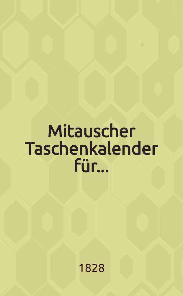 Mitauscher Taschenkalender f&uuml;r ..