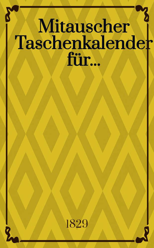 Mitauscher Taschenkalender für ..