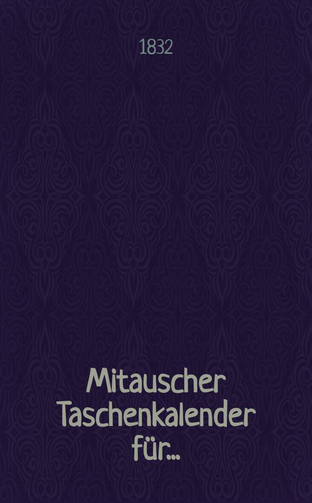 Mitauscher Taschenkalender für ..