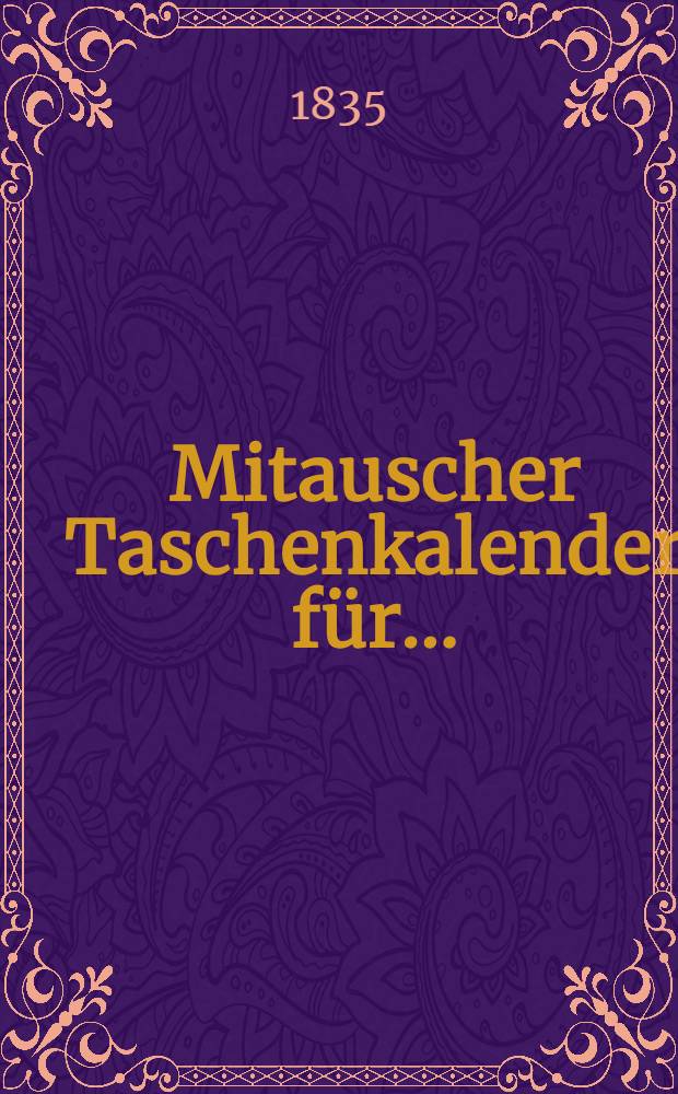 Mitauscher Taschenkalender f&uuml;r ..