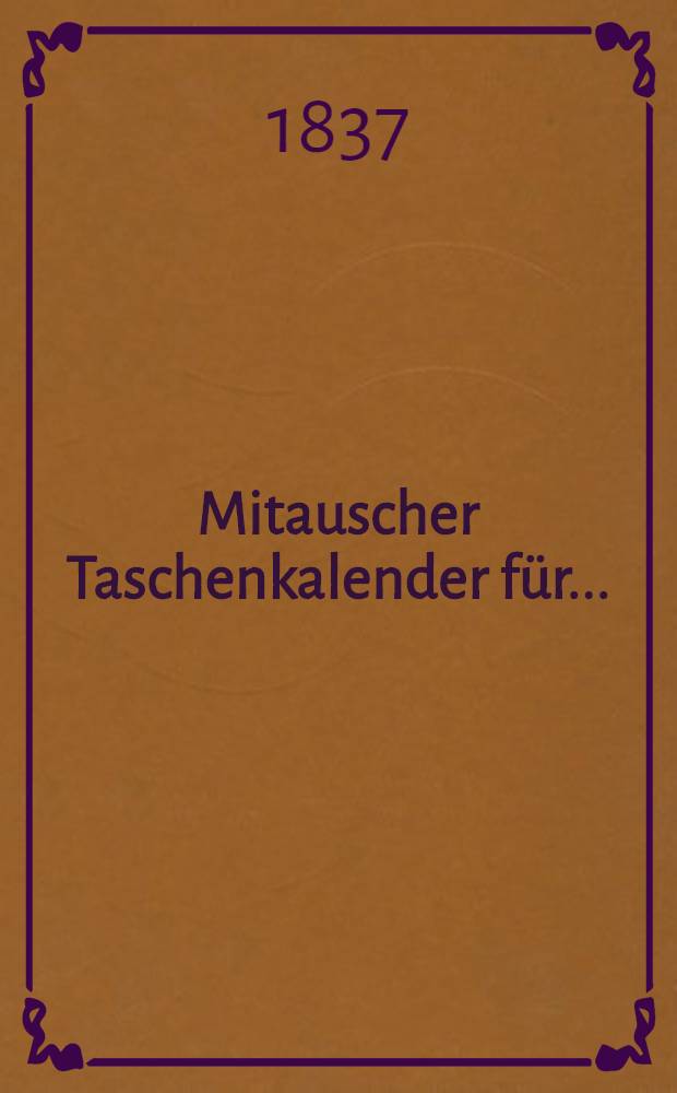Mitauscher Taschenkalender für ..