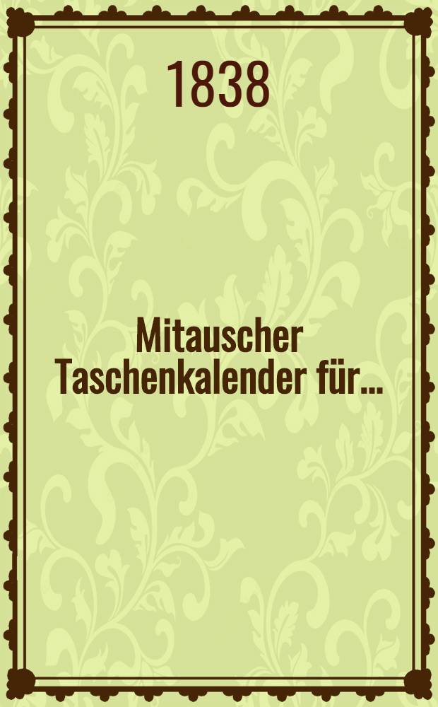 Mitauscher Taschenkalender f&uuml;r ..