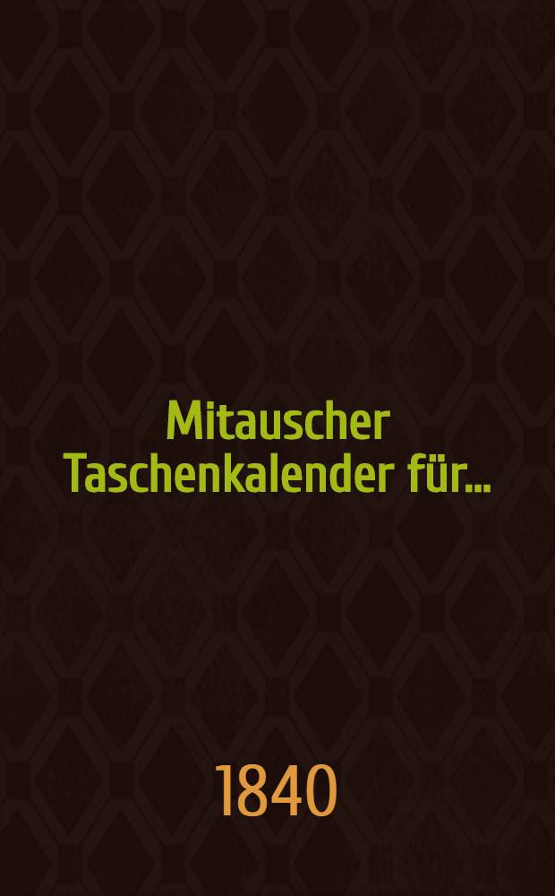 Mitauscher Taschenkalender für ..