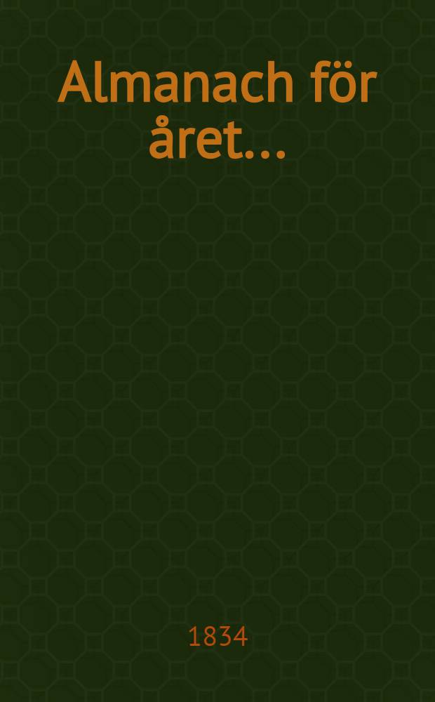 Almanach f&ouml;r &aring;ret ..