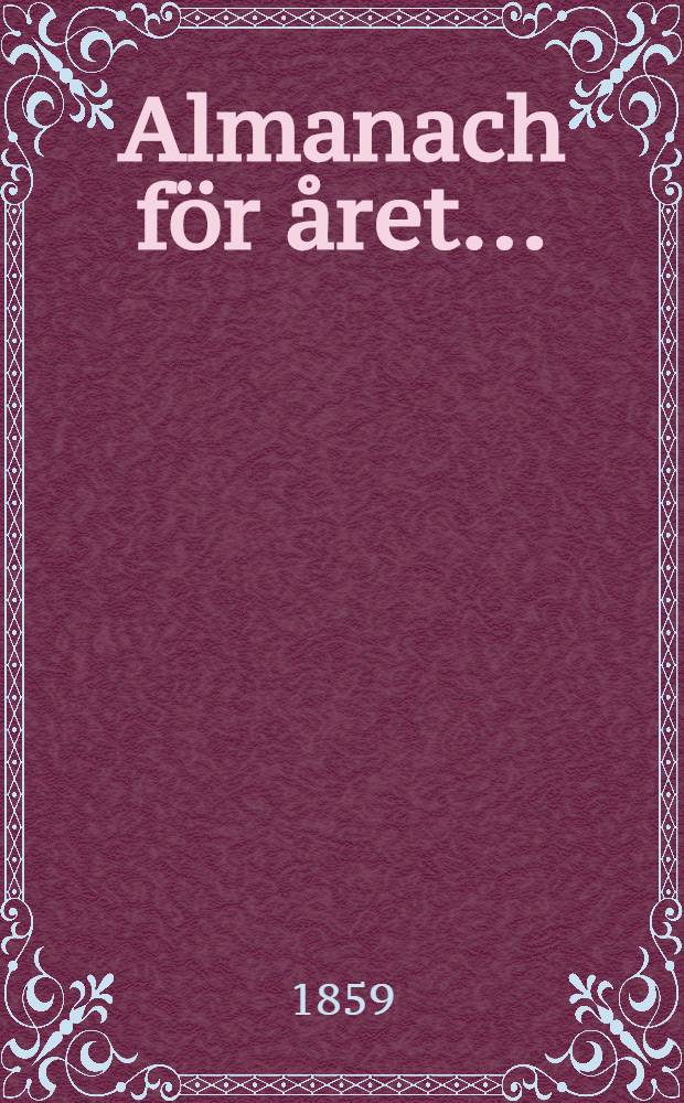 Almanach f&ouml;r &aring;ret ..
