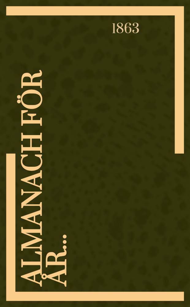 Almanach f&ouml;r &aring;r ..