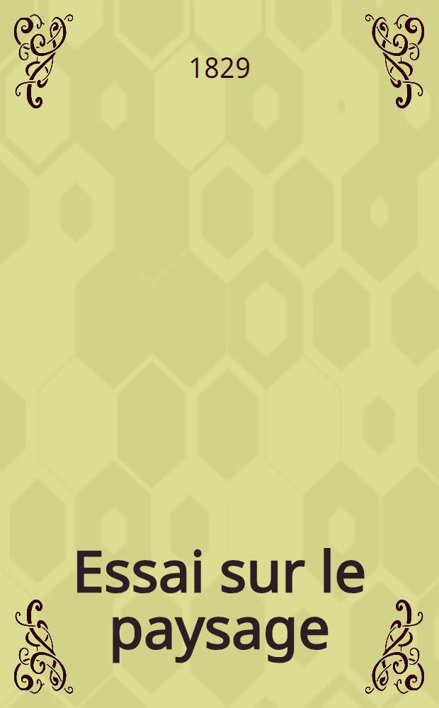 Essai sur le paysage