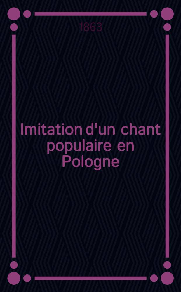 Imitation d'un chant populaire en Pologne