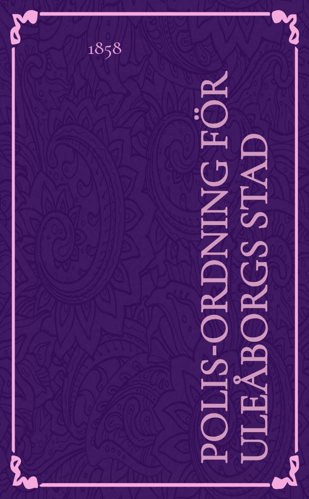 Polis-Ordning för Uleåborgs stad
