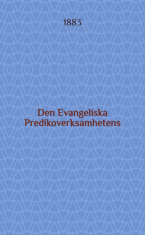 Den Evangeliska Predikoverksamhetens
