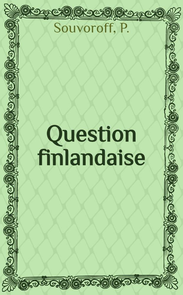 Question finlandaise