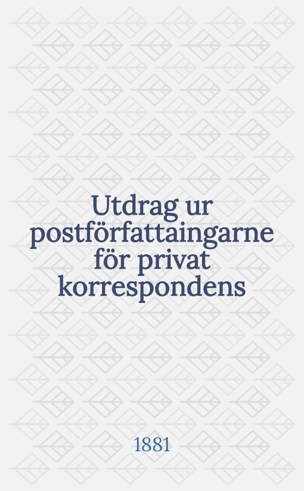 Utdrag ur postförfattaingarne för privat korrespondens