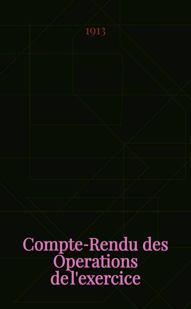 Compte-Rendu des Operations de l'exercice