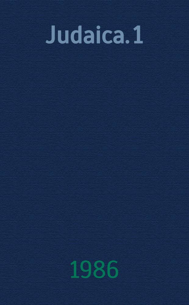 Judaica. 1