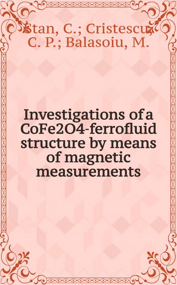 Investigations of a CoFe2O4-ferrofluid structure by means of magnetic measurements