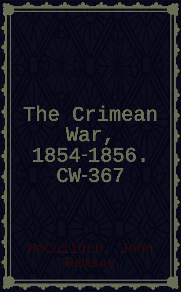 The Crimean War, 1854-1856. CW-367 : Russia and Turkey = Россия и Турция