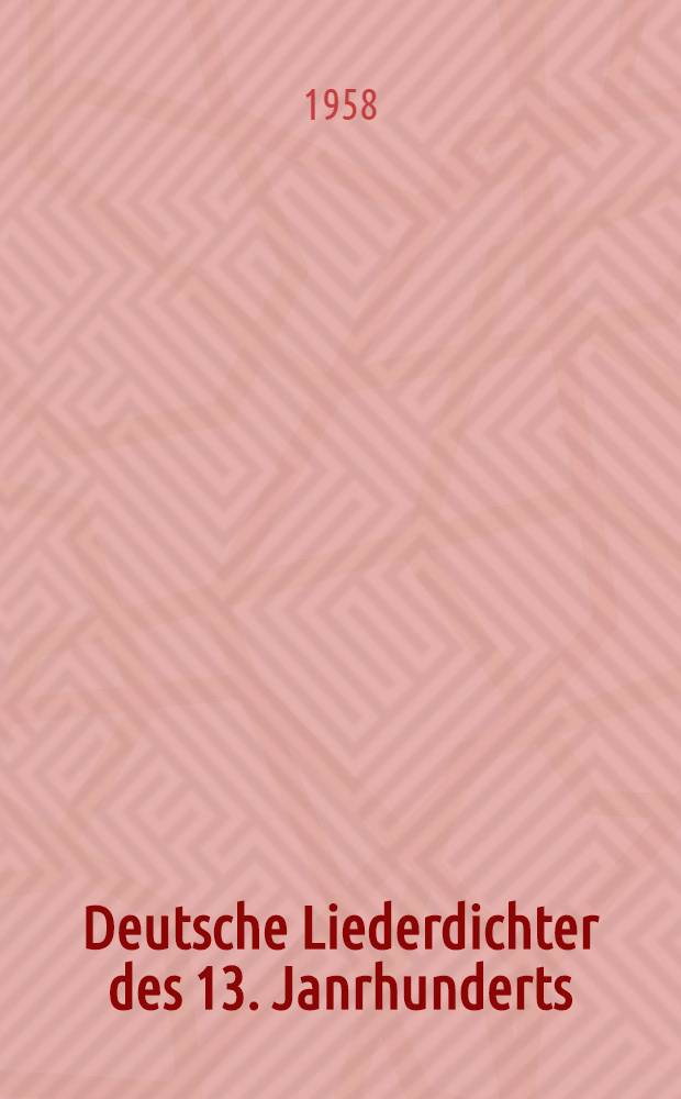 Deutsche Liederdichter des 13. Janrhunderts = Немецкие поэты-песенники 13 века