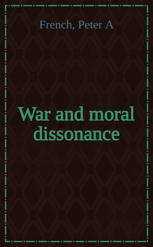 War and moral dissonance = Война и моральный диссонанс