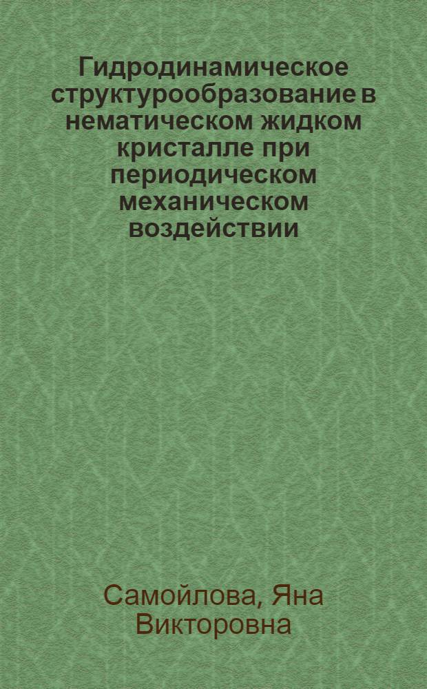 Гидродинамическое структурообразование в нематическом жидком кристалле при периодическом механическом воздействии : автореф. дис. на соиск. уч. степ. к. ф.-м. н. : специальность 01.02.05 <Механика жидкости, газа и плазмы>