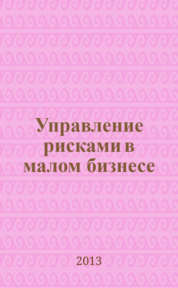 Управление рисками в малом бизнесе : монография