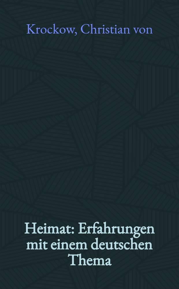 Heimat : Erfahrungen mit einem deutschen Thema = Отчизна. Опыт исследования немецкой темы.