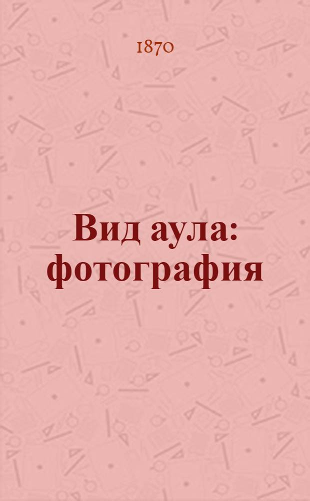 Вид аула : фотография // [Альбом типов и видов Западной Сибири : альбом фотографий]