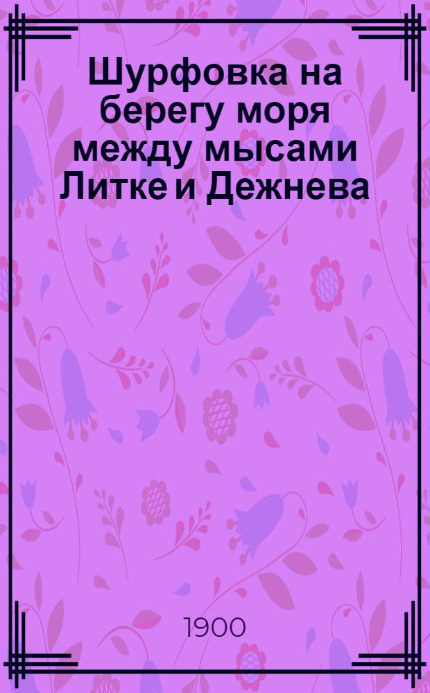 Шурфовка на берегу моря между мысами Литке и Дежнева