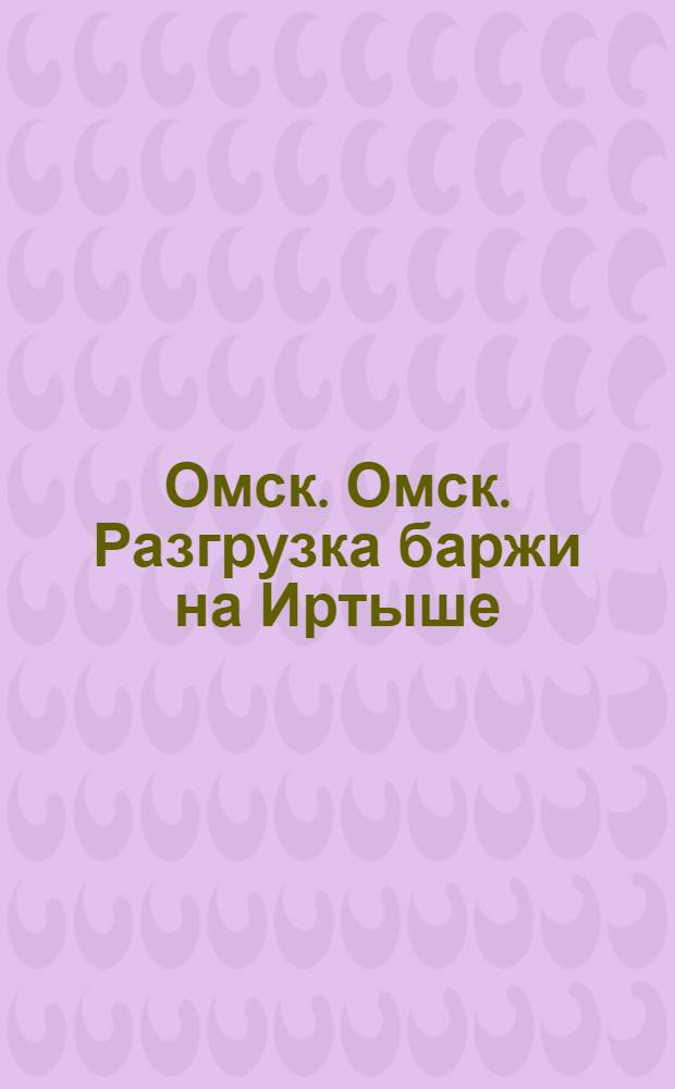 Омск. Омск. Разгрузка баржи на Иртыше