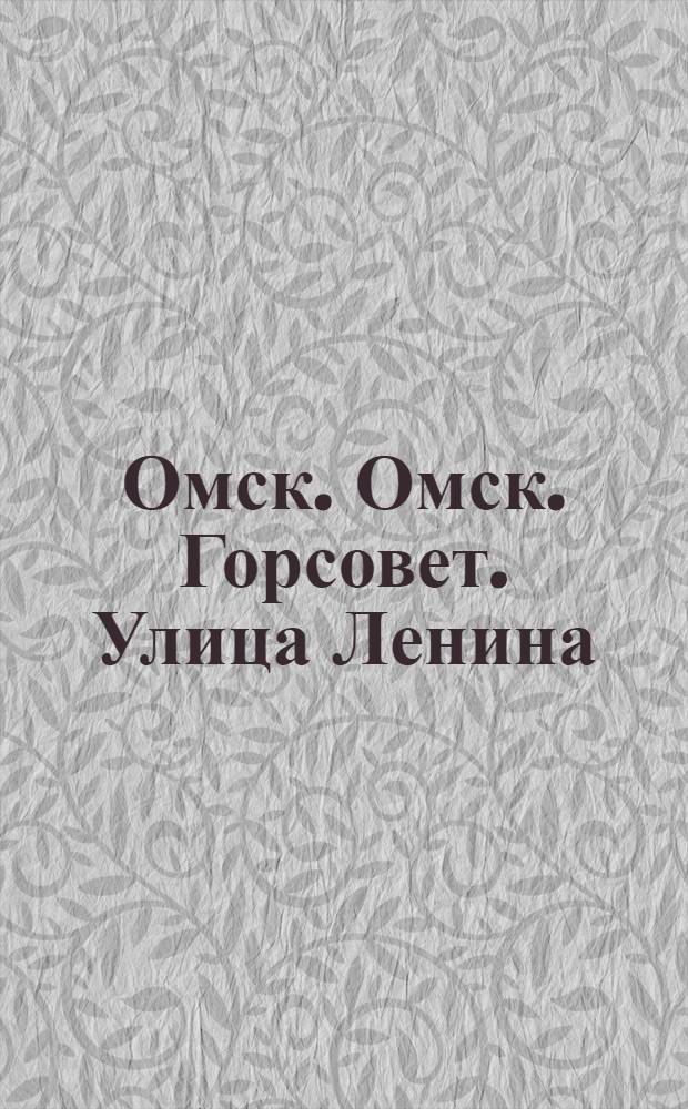 Омск. Омск. Горсовет. Улица Ленина